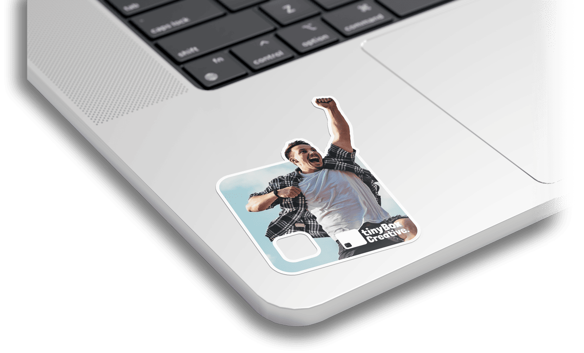 Branded sticker created by brand design experts